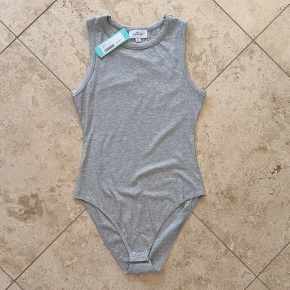 KAILEIGH X STITCH FIX | Chana Knit Bodysuit in Grey, Size Small - Picture 2 of 6